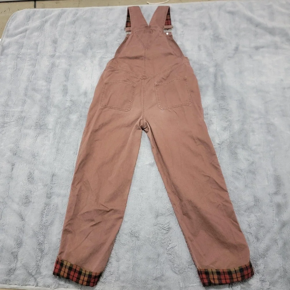 Vintage Mandal Bay Overalls Womens XL Brown Happy Harvest Scarecrow Fall Plaid - Picture 13 of 16